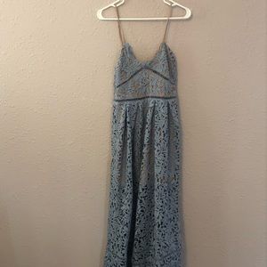 Floor length crocheted cocktail dress